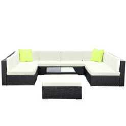 10-Piece Outdoor Sofa Set Wicker Couch Lounge Setting 9 Seater -Home Luxe Store 10 piece outdoor sofa set wicker couch lounge setting 9 seater furniture outdoor bedzy australia 204358