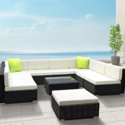 10-Piece Outdoor Sofa Set Wicker Couch Lounge Setting 9 Seater -Home Luxe Store 10 piece outdoor sofa set wicker couch lounge setting 9 seater furniture outdoor bedzy australia 660575