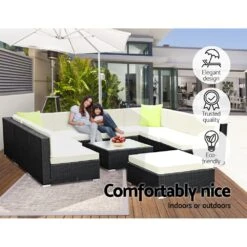 10-Piece Outdoor Sofa Set Wicker Couch Lounge Setting 9 Seater -Home Luxe Store 10 piece outdoor sofa set wicker couch lounge setting 9 seater furniture outdoor bedzy australia 995828