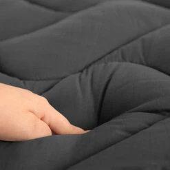 1000GSM Charcoal Mattress Topper Double -Home Luxe Store 1000gsm charcoal mattress topper double home garden bathroom accessories bedzy australia 944115