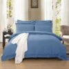 1000TC Tailored King Size Quilt/Doona/Duvet Cover Set - Greyish Blue