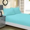 1000TC Ultra Soft Fitted Sheet & 2 Pillowcases Set - King Size Bed - Aqua