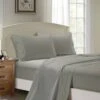 1000TC Ultra Soft King Single Size Bed Grey Flat & Fitted Sheet Set