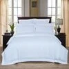 1000TC Ultra Soft Striped King Size White Duvet Doona Quilt Cover Set