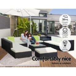 13 Piece Wicker Outdoor Lounge With Storage Cover - Beige -Home Luxe Store 13 piece wicker outdoor lounge with storage cover beige bedzy australia abn 18 642 972 209 523064