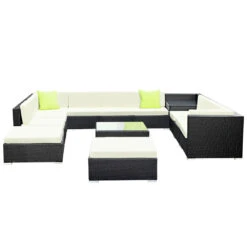 13 Piece Wicker Outdoor Lounge With Storage Cover - Beige -Home Luxe Store 13 piece wicker outdoor lounge with storage cover beige bedzy australia abn 18 642 972 209 659320