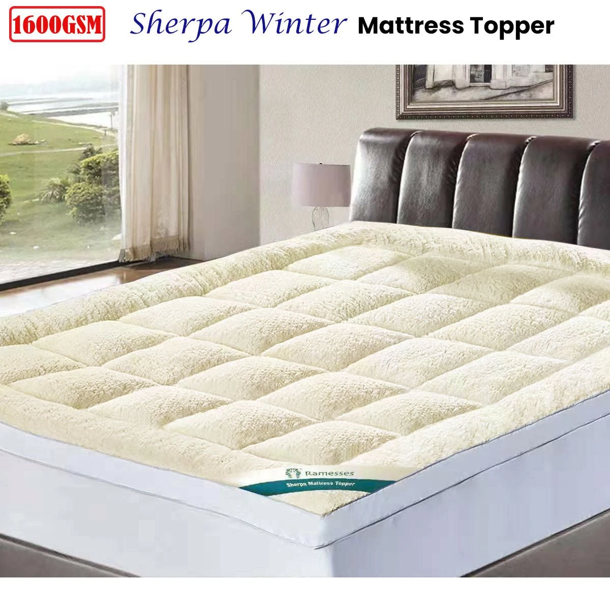 1600GSM Sherpa Winter Mattress Topper Single 2 1600GSM Sherpa Winter Mattress Topper Single - Image 2