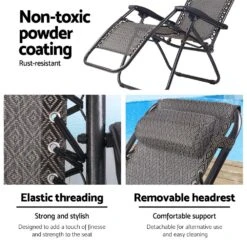 2PC Zero Gravity Chair Folding Outdoor Recliner Adjustable Sun Lounge Camping Beige 13 2PC Zero Gravity Chair Folding Outdoor Recliner Adjustable Sun Lounge Camping Beige -Home Luxe Store 2pc zero gravity chair folding outdoor recliner adjustable sun lounge camping beige furniture outdoor bedzy australia 170963