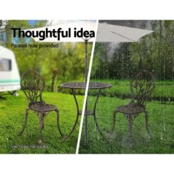 3PC Outdoor Setting Bistro Set Chairs Table Cast Aluminum Patio Furniture Tulip Bronze -Home Luxe Store 3pc outdoor setting bistro set chairs table cast aluminum patio furniture tulip bronze furniture outdoor bedzy australia 279114