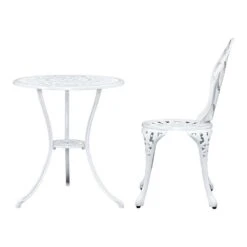 3PC Outdoor Setting Bistro Set Chairs Table Cast Aluminum Patio Furniture Tulip White -Home Luxe Store 3pc outdoor setting bistro set chairs table cast aluminum patio furniture tulip white furniture outdoor bedzy australia 433116