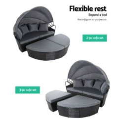4 Piece Outdoor Day Bed With Shade -Home Luxe Store 4 piece outdoor day bed with shade bedzy australia 138272