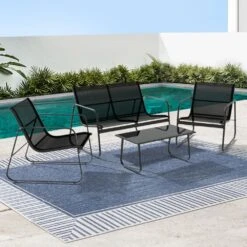 4 Piece Outdoor Patio Setting Black -Home Luxe Store 4 piece outdoor patio setting black bedzy australia abn 18 642 972 209 987301