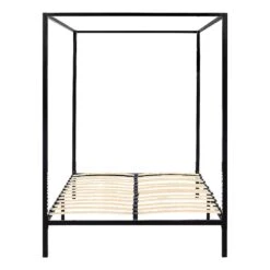 4 Poster Double Bed Frame Black -Home Luxe Store 4 poster double bed frame black bedzy australia 168677