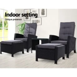 5 Piece Elise Outdoor Recliner Chair Ottoman And Table Set Black -Home Luxe Store 5 piece elise outdoor recliner chair ottoman and table set black bedzy australia abn 18 642 972 209 167014