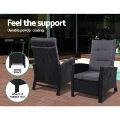 5 Piece Elise Outdoor Recliner Chair Ottoman And Table Set Black -Home Luxe Store 5 piece elise outdoor recliner chair ottoman and table set black bedzy australia abn 18 642 972 209 523989
