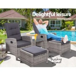 5 Piece Elise Outdoor Recliner Chair Ottoman And Table Set Grey 21 5 Piece Elise Outdoor Recliner Chair Ottoman And Table Set Grey -Home Luxe Store 5 piece elise outdoor recliner chair ottoman and table set grey bedzy australia abn 18 642 972 209 579444