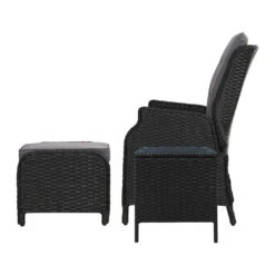 5 Piece Ella Outdoor Recliner Chair Ottoman And Table Set Black -Home Luxe Store 5 piece ella outdoor recliner chair ottoman and table set black bedzy australia abn 18 642 972 209 636415