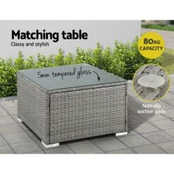 5 Piece Noosa Outdoor Wicker Sofa Set - Grey -Home Luxe Store 5 piece noosa outdoor wicker sofa set grey bedzy australia abn 18 642 972 209 323038