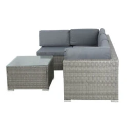5 Piece Noosa Outdoor Wicker Sofa Set - Grey -Home Luxe Store 5 piece noosa outdoor wicker sofa set grey bedzy australia abn 18 642 972 209 480223