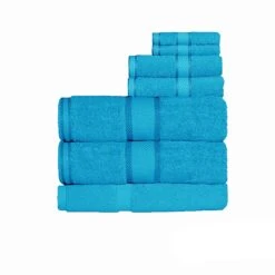 550gsm Cotton 7 Pce Bath Sheet Set Aqua