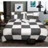6 Piece Comforter Set Check Charcoal Queen By Shangri La