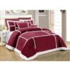 7 Piece Soho Sherpa Comforter Set Burgundy Queen
