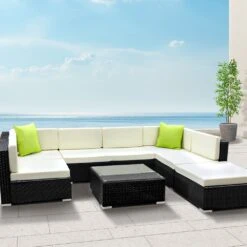 8-Piece Outdoor Sofa Set Wicker Couch Lounge Setting 7 Seater -Home Luxe Store 8 piece outdoor sofa set wicker couch lounge setting 7 seater furniture outdoor bedzy australia 978670