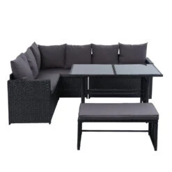 8 Seat Wicker Outdoor Lounge Setting - Black -Home Luxe Store 8 seat wicker outdoor lounge setting black bedzy australia abn 18 642 972 209 597781