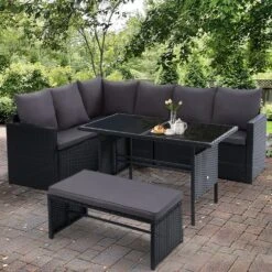 8 Seat Wicker Outdoor Lounge Setting With Storage Cover - Black 15 8 Seat Wicker Outdoor Lounge Setting With Storage Cover - Black -Home Luxe Store 8 seat wicker outdoor lounge setting with storage cover black bedzy australia abn 18 642 972 209 931675