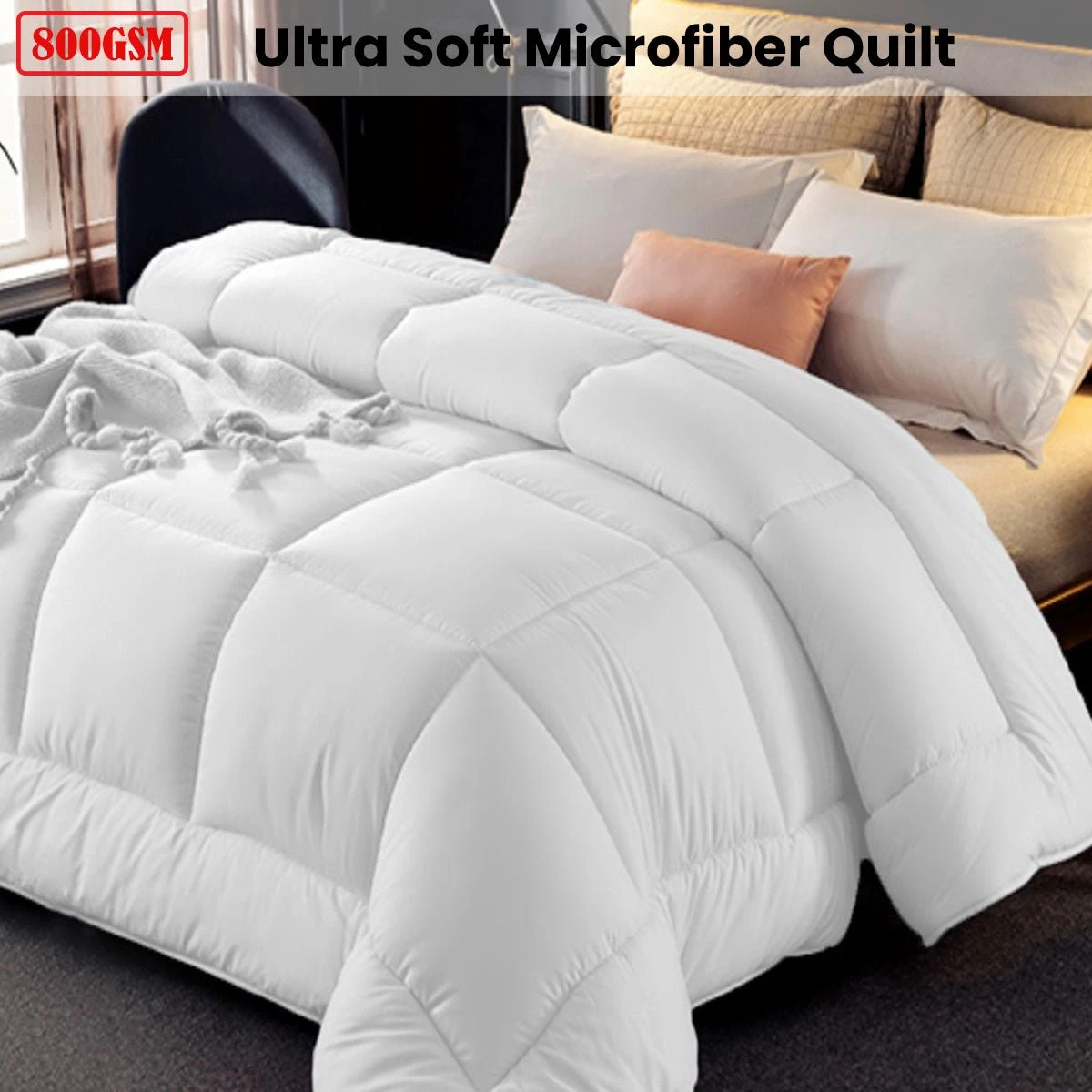 800GSM All Season Antibectiral Microfibre Quilt King 2 800GSM All Season Antibectiral Microfibre Quilt King - Image 2