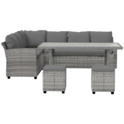 9 Seat Outdoor Wicker Lounge Dining Set - Mixed Grey -Home Luxe Store 9 seat outdoor wicker lounge dining set mixed grey bedzy australia abn 18 642 972 209 235756