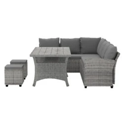 9 Seat Outdoor Wicker Lounge Dining Set - Mixed Grey -Home Luxe Store 9 seat outdoor wicker lounge dining set mixed grey bedzy australia abn 18 642 972 209 515954