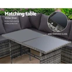 9 Seat Wicker Outdoor Lounge Setting With Storage Cover - Mixed Grey 12 9 Seat Wicker Outdoor Lounge Setting With Storage Cover - Mixed Grey -Home Luxe Store 9 seat wicker outdoor lounge setting with storage cover mixed grey bedzy australia abn 18 642 972 209 766151