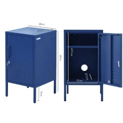 Bedside Table Metal Cabinet - Blue -Home Luxe Store AI LOCKER SH BL 24524 01
