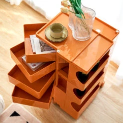 5 Tier Bedside Table Organizer Orange -Home Luxe Store AI PP TROLLEY L OR 24518 04
