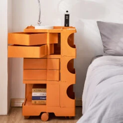 5 Tier Bedside Table Organizer Orange -Home Luxe Store AI PP TROLLEY L OR 24518 07