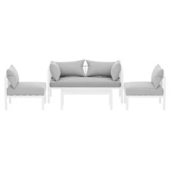 Airlie 4 Seat Aluminium Outdoor Sofa And Table Set White -Home Luxe Store ALU SOFA AL 4PCS WH 61883 02
