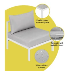 Airlie 4 Seat Aluminium Outdoor Sofa And Table Set White -Home Luxe Store ALU SOFA AL 4PCS WH 61883 05