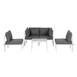5-Seater Outdoor Aluminium Sofa Set – White Frame, Grey Cushions 10 5-Seater Outdoor Aluminium Sofa Set – White Frame, Grey Cushions -Home Luxe Store ALU SOFA AL 6PCS WH AB 202506101048 02