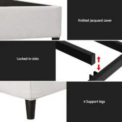 Mason King Bed Frame Base Grey -Home Luxe Store BED BASE MASON K GR 167820 06