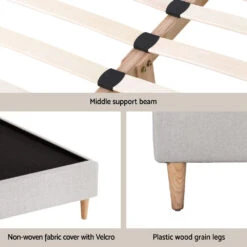 Zora Queen Bed Frame Base Beige -Home Luxe Store BED BASE ZORA Q BG AB 167817 06