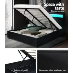 Double Package | Wanda LED Bed Black & Normay Series Pillow Top Mattress (Medium Firm) 22 Double Package | Wanda LED Bed Black & Normay Series Pillow Top Mattress (Medium Firm) -Home Luxe Store BFRAME E COLE D BK ABC 05 6e54419c 24ad 498c af9b 8456b26c3453