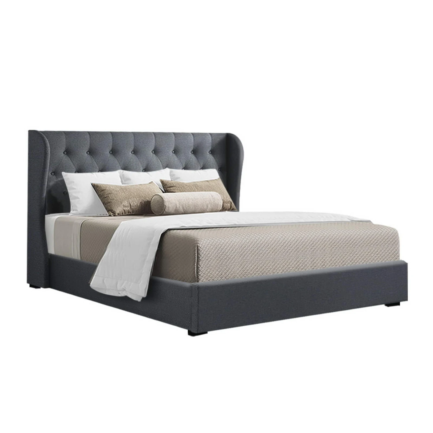 Elouera Queen Bed Frame With Gas Lift Storage Charcoal 8 Elouera Queen Bed Frame With Gas Lift Storage Charcoal - Image 8