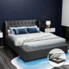 Elouera Queen Bed Frame With Gas Lift Storage Charcoal