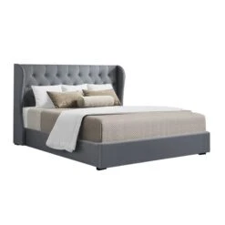 Elouera Queen Bed Frame With Gas Lift Storage Grey 15 Elouera Queen Bed Frame With Gas Lift Storage Grey -Home Luxe Store BFRAME E ISSA Q GY AB 17932 00