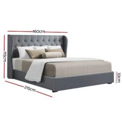 Elouera Queen Bed Frame With Gas Lift Storage Grey 10 Elouera Queen Bed Frame With Gas Lift Storage Grey -Home Luxe Store BFRAME E ISSA Q GY AB 17932 02
