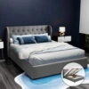 Elouera Queen Bed Frame With Gas Lift Storage Grey