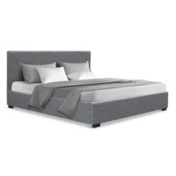Elwood Gas Lift Storage Double Bed Frame Grey -Home Luxe Store BFRAME E NINO D GY AB 7572 00