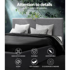 Elwood Gas Lift Storage Double Bed Frame Grey -Home Luxe Store BFRAME E NINO D GY AB 7572 03