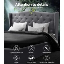 Altona Double Bed Frame Grey -Home Luxe Store BFRAME E PIER D GY AB 10549 03